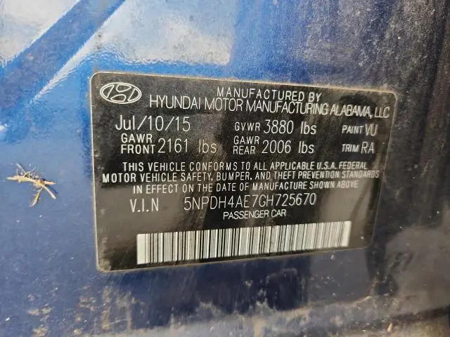 2016 HYUNDAI ELANTRA SE  