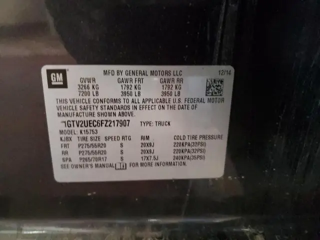 2015 GMC SIERRA K1500 SLE  