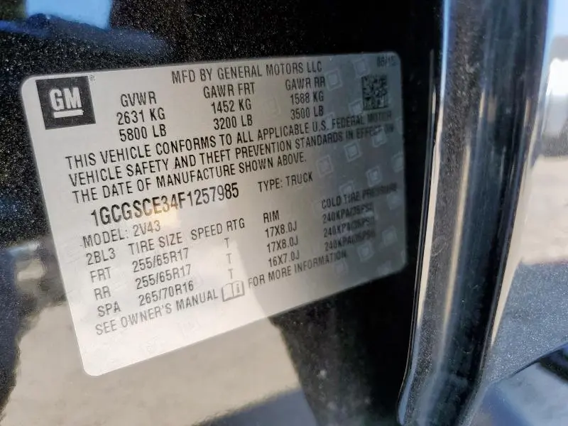 2015 CHEVROLET COLORADO Z71  