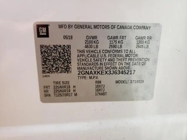 2018 CHEVROLET EQUINOX LT  