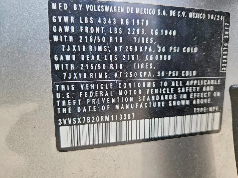 2024 VOLKSWAGEN TAOS SE  