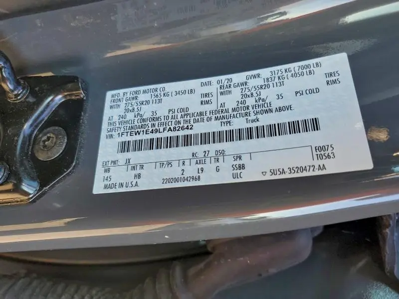 2020 FORD F150 SUPERCREW  