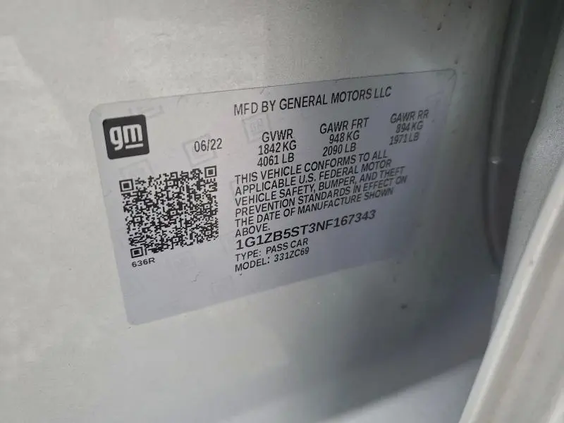 2022 CHEVROLET MALIBU LS  