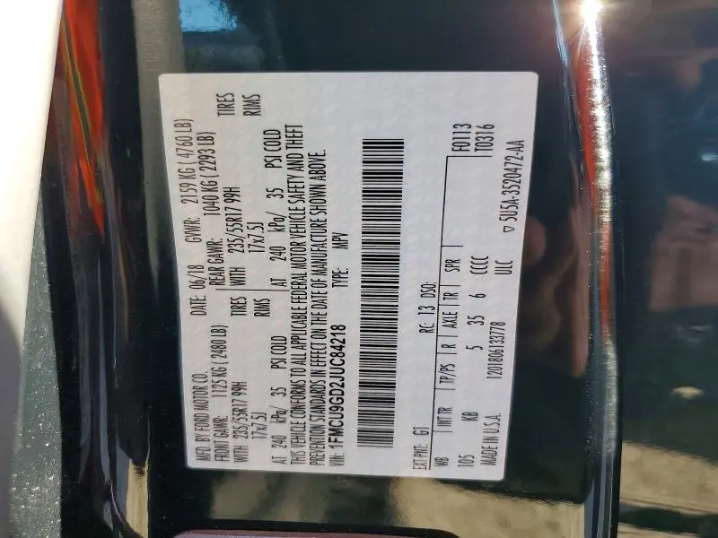 2018 FORD ESCAPE SE  