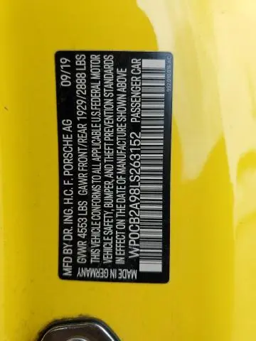 2020 PORSCHE 911 CARRERA S  