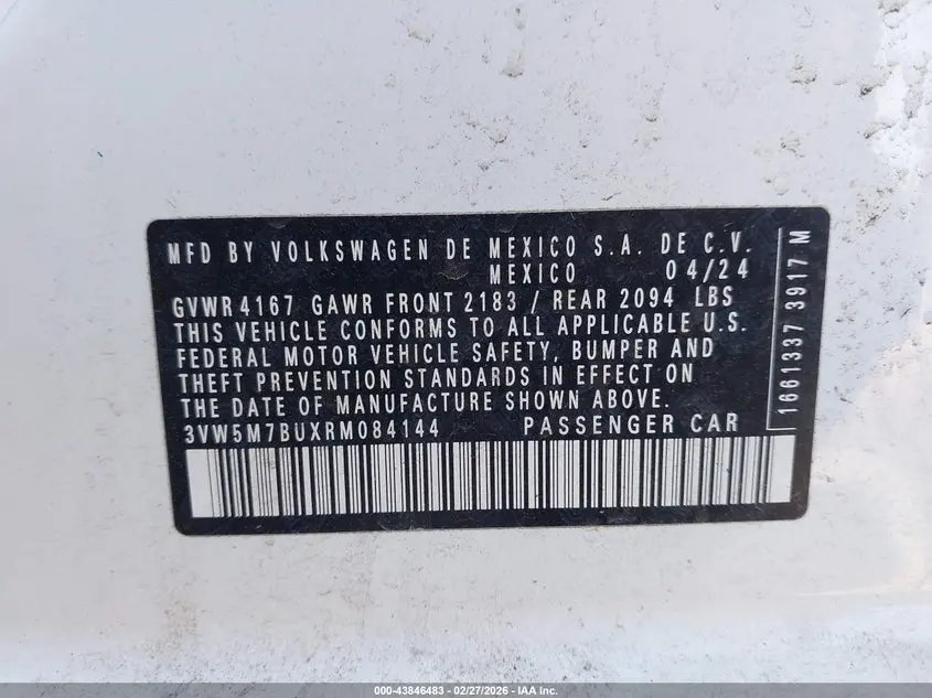 2024 VOLKSWAGEN JETTA 1.5T S