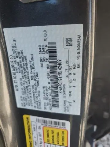 2017 FORD FUSION SE  
