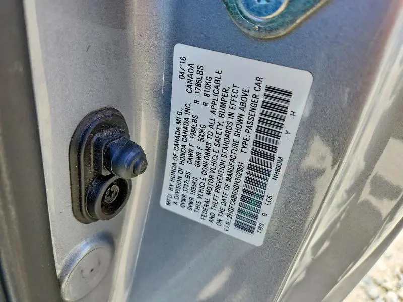 2016 HONDA CIVIC LX  