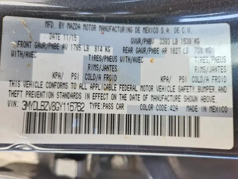 2016 SCION IA BASE  