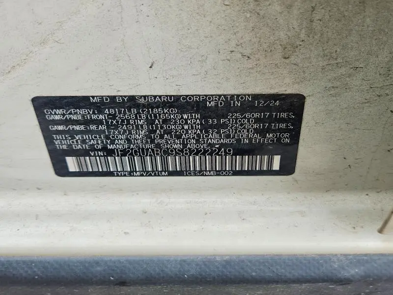 2025 SUBARU CROSSTREK   