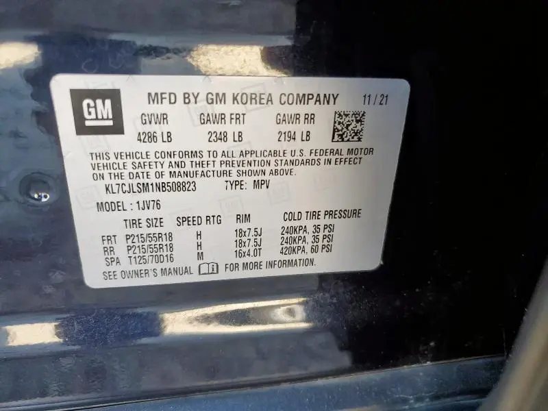 2022 CHEVROLET TRAX 1LT  