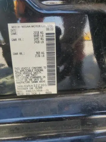 2020 NISSAN ALTIMA SL  