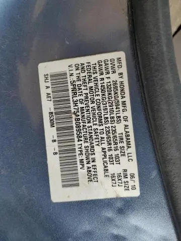 2010 HONDA ODYSSEY EXL  