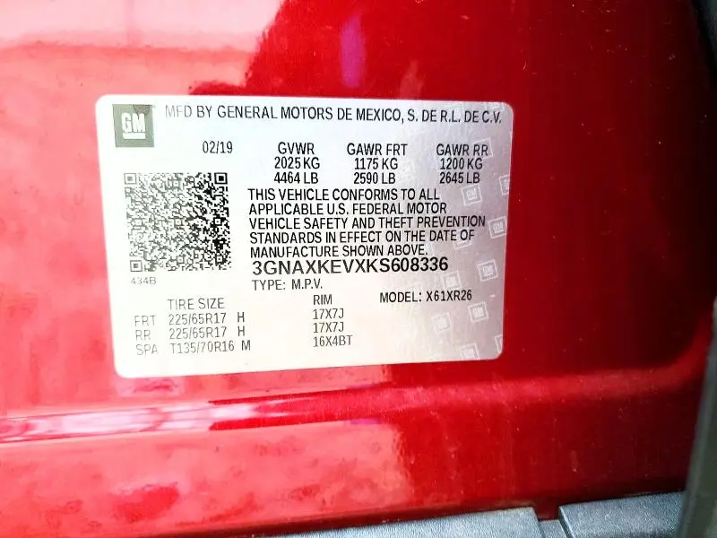 2019 CHEVROLET EQUINOX LT  