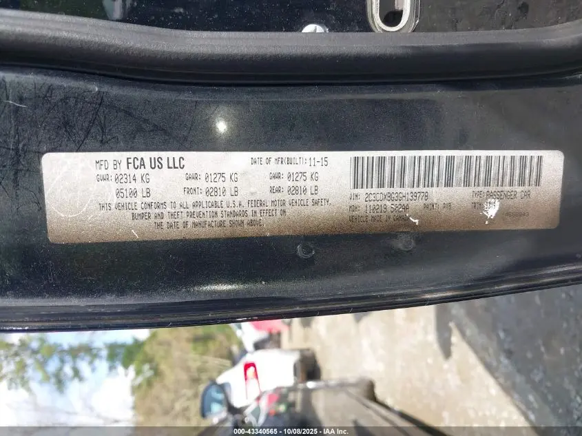 2016 DODGE CHARGER SE