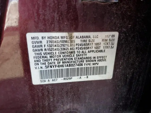 2010 HONDA PILOT EXL