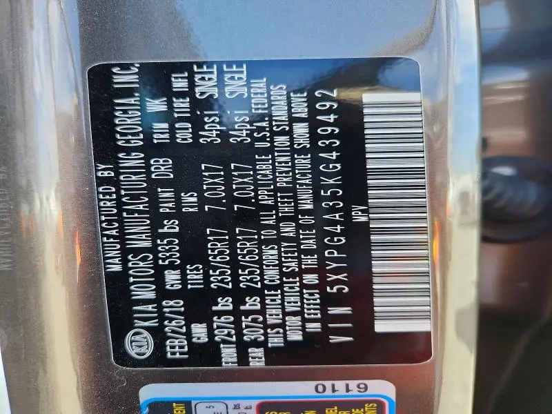 2019 KIA SORENTO LX  