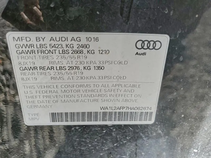 2017 AUDI Q5 PREMIUM PLUS  