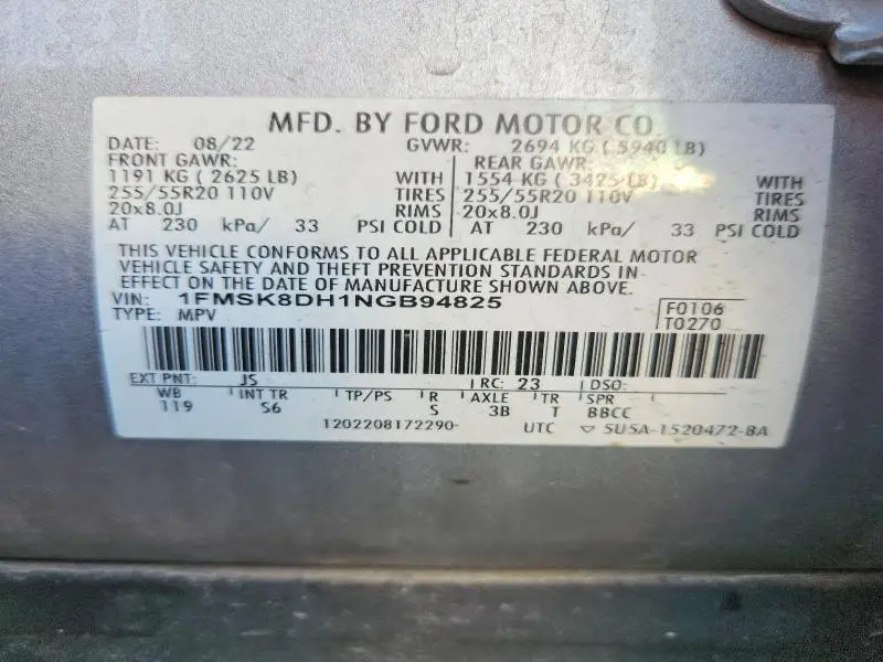2022 FORD EXPLORER XLT  