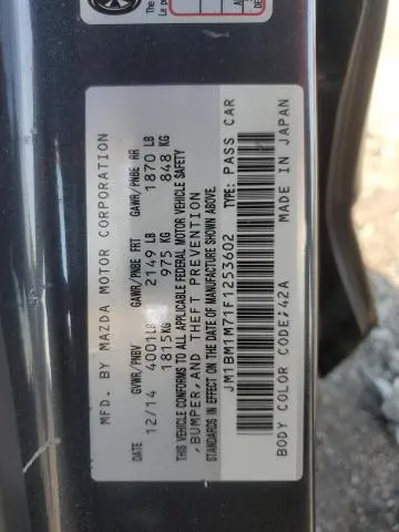 2015 MAZDA 3 GRAND TOURING  