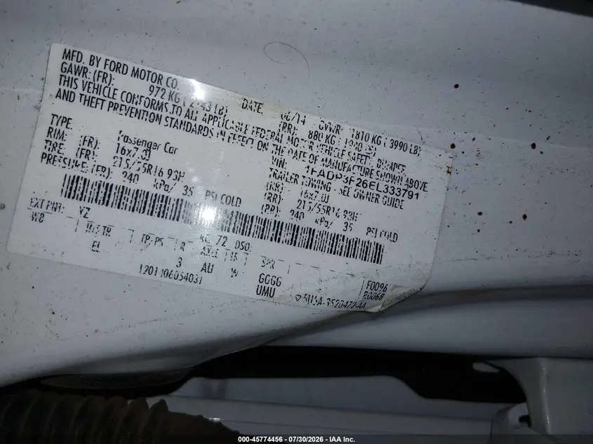 2014 FORD FOCUS SE