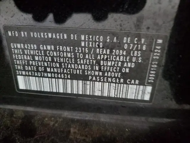 2017 VOLKSWAGEN GTI S/SE