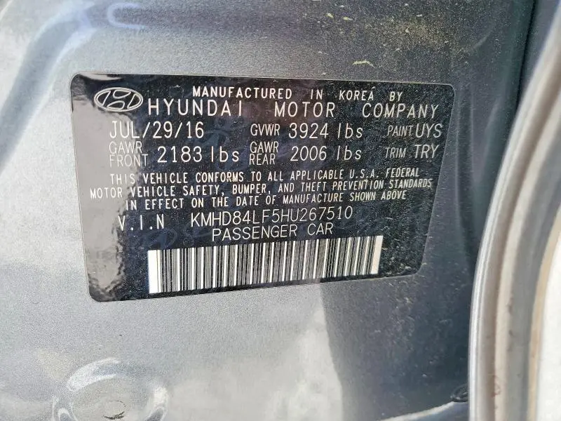 2017 HYUNDAI ELANTRA LIMITED  