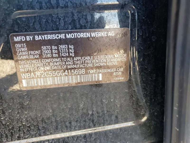 2016 BMW 750 XI  
