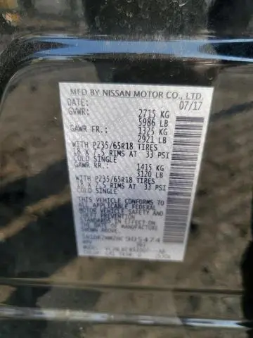 2017 NISSAN PATHFINDER S  