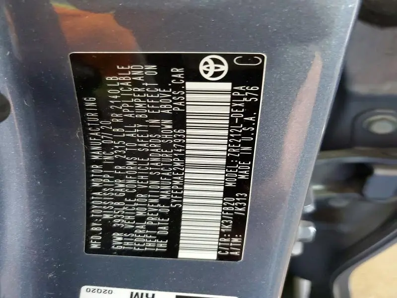 2021 TOYOTA COROLLA LE  