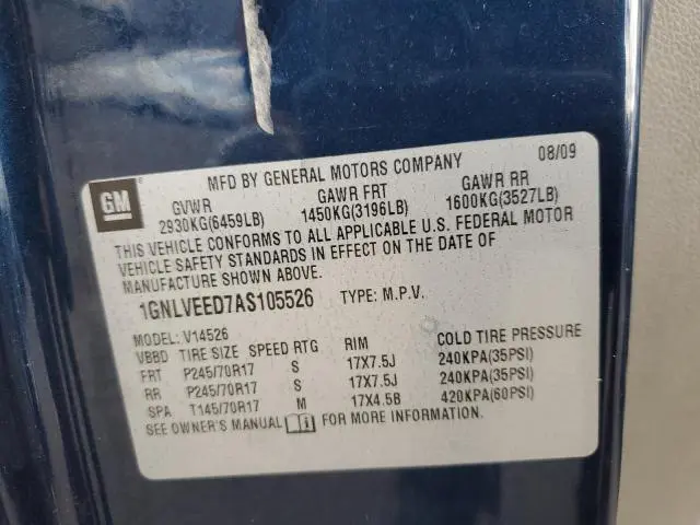 2010 CHEVROLET TRAVERSE LS  