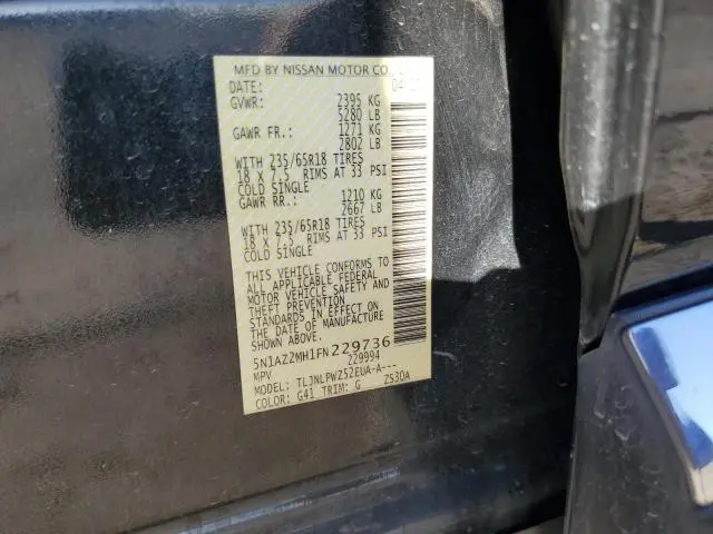 2015 NISSAN MURANO S  