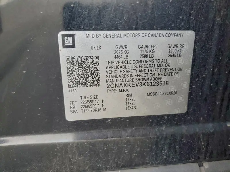 2019 CHEVROLET EQUINOX LT  