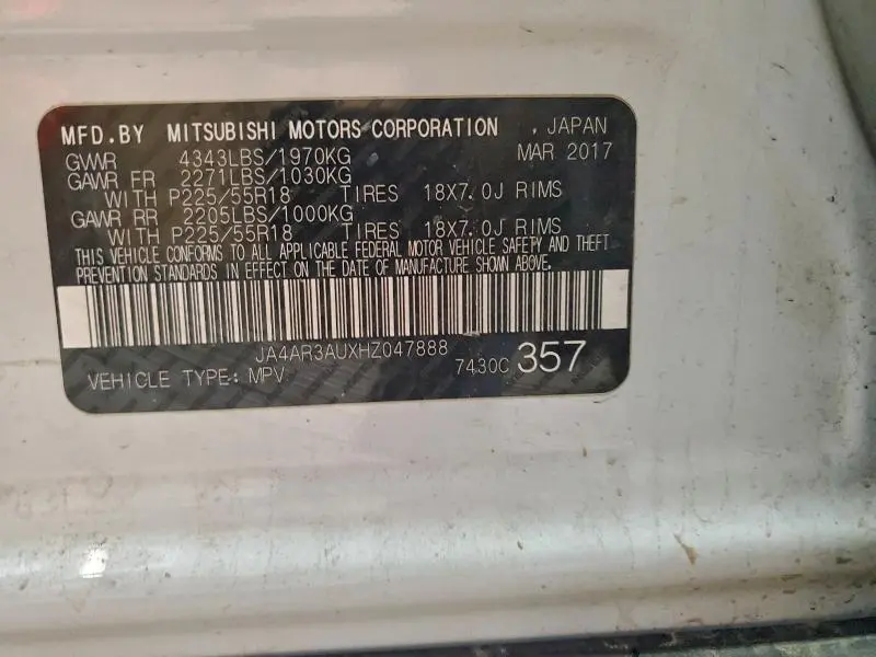 2017 MITSUBISHI OUTLANDER SPORT ES  