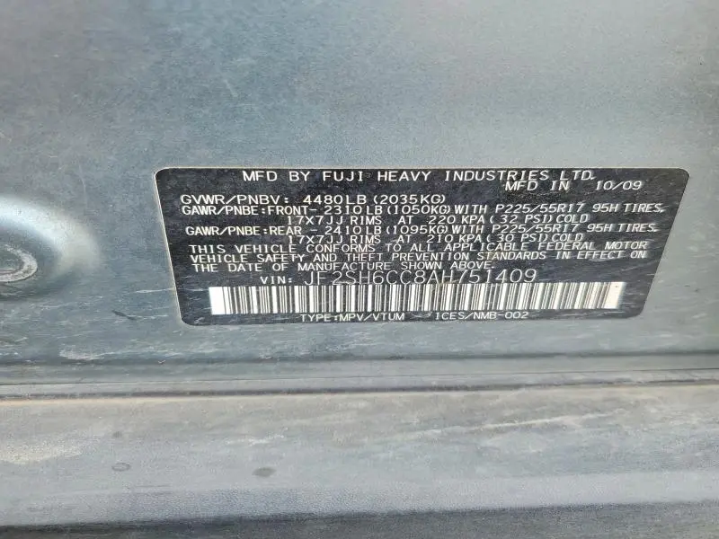 2010 SUBARU FORESTER 2.5X PREMIUM  