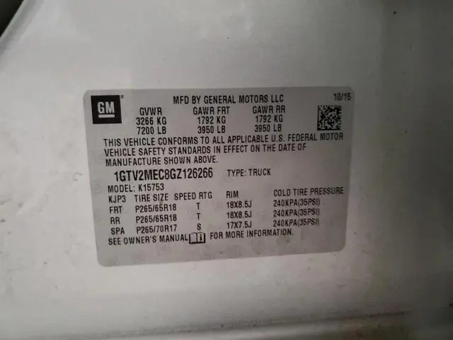 2016 GMC SIERRA K1500 SLE  