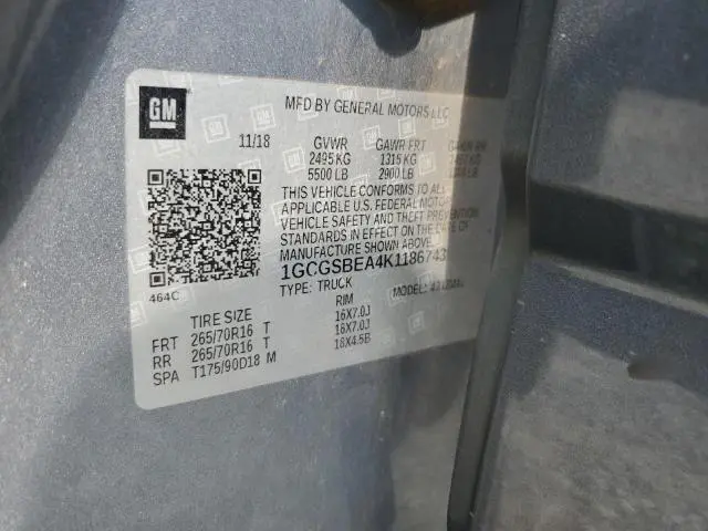 2019 CHEVROLET COLORADO   