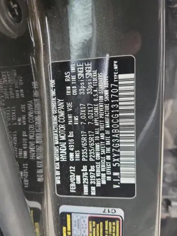 2012 HYUNDAI SANTA FE GLS  