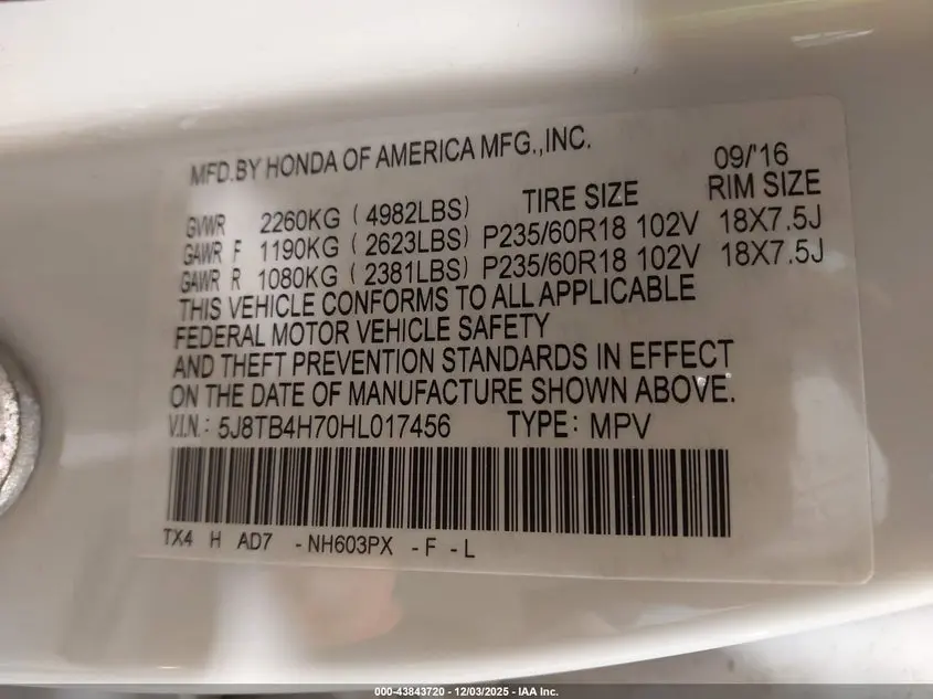 2017 ACURA RDX ADVANCE PACKAGE