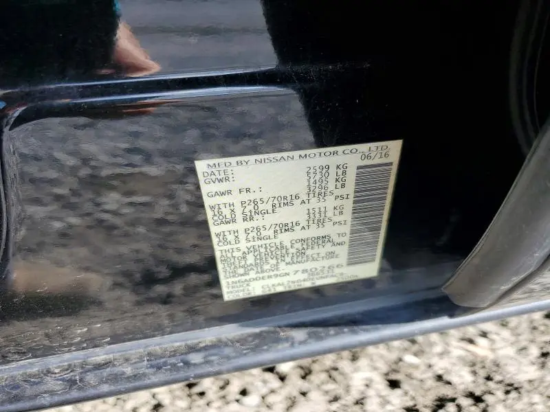2016 NISSAN FRONTIER SV  