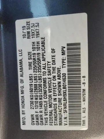 2020 HONDA ODYSSEY ELITE  