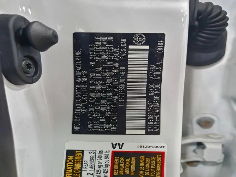 2019 TOYOTA AVALON XLE  