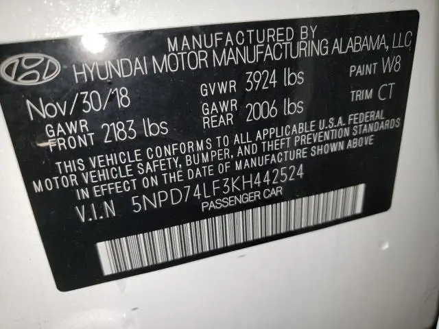 2019 HYUNDAI ELANTRA SE  