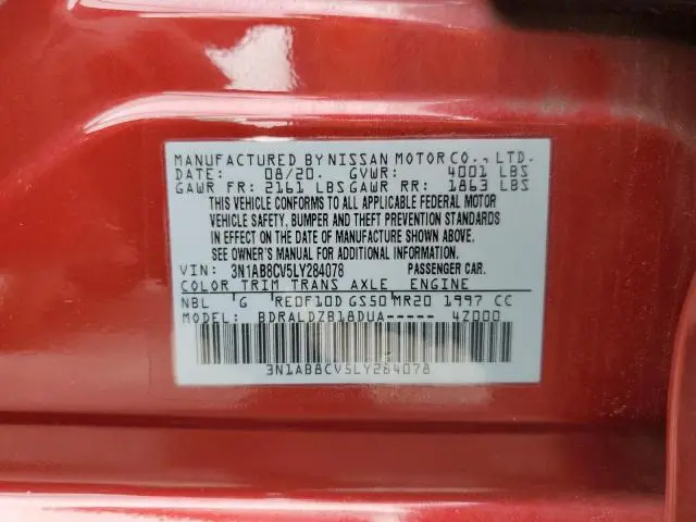 2020 NISSAN SENTRA SV  