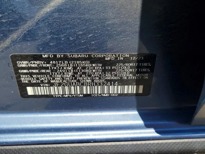 2024 SUBARU CROSSTREK   