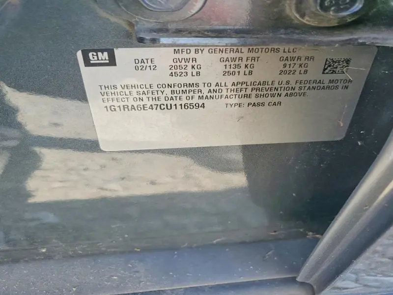 2012 CHEVROLET VOLT   