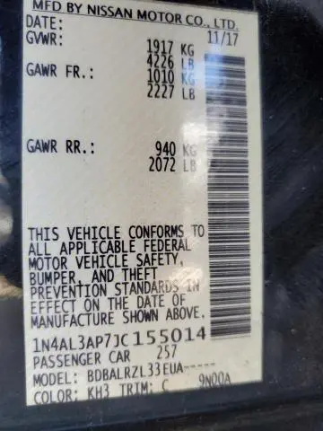 2018 NISSAN ALTIMA 2.5  