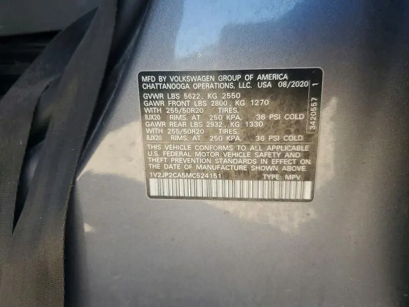 2021 VOLKSWAGEN ATLAS SE  
