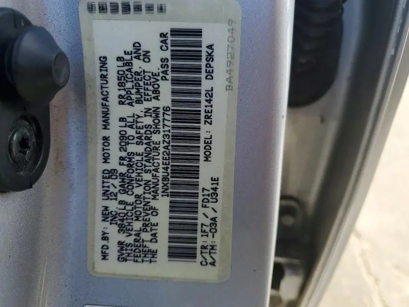 2010 TOYOTA COROLLA S  