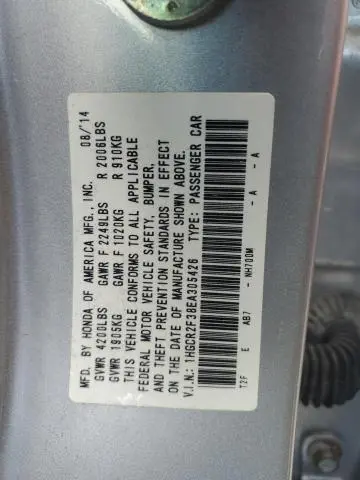 2014 HONDA ACCORD LX  